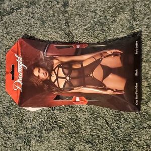 Strappy Elastic Bralette with Adjustable High Neck.  G-String not included.